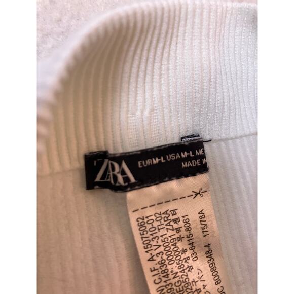 ZARA White Short Leggings Women’s M-L | High Rise Stretch Athletic Biker Shorts - Picture 2 of 4